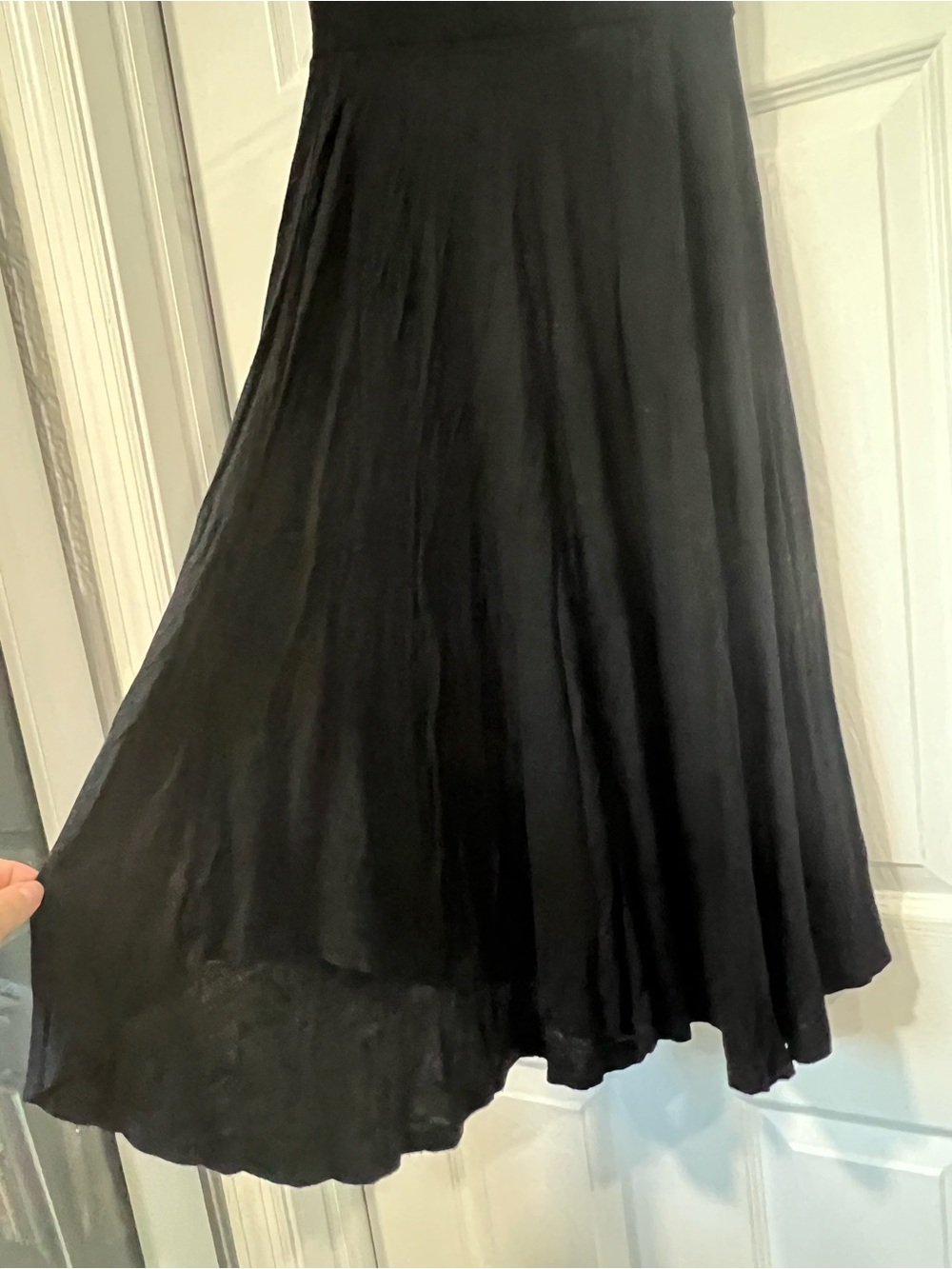 Elegant Black A-Line Midi Skirt